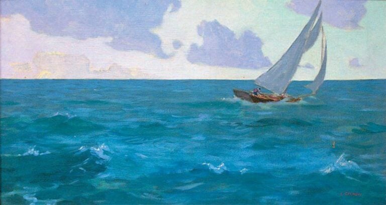 Marine Huile sur toil