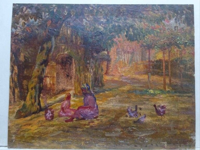 Mauresque dans une cour de ferme