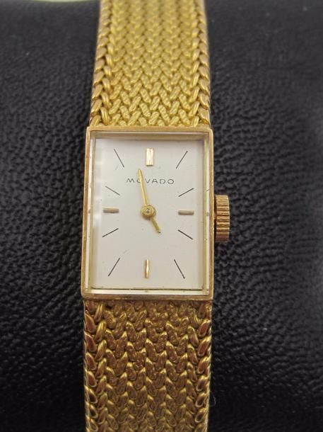 MELLERIO - MOVADOBRACELET MONTRE de dame rectangulaire en or jaune (750 millièmes