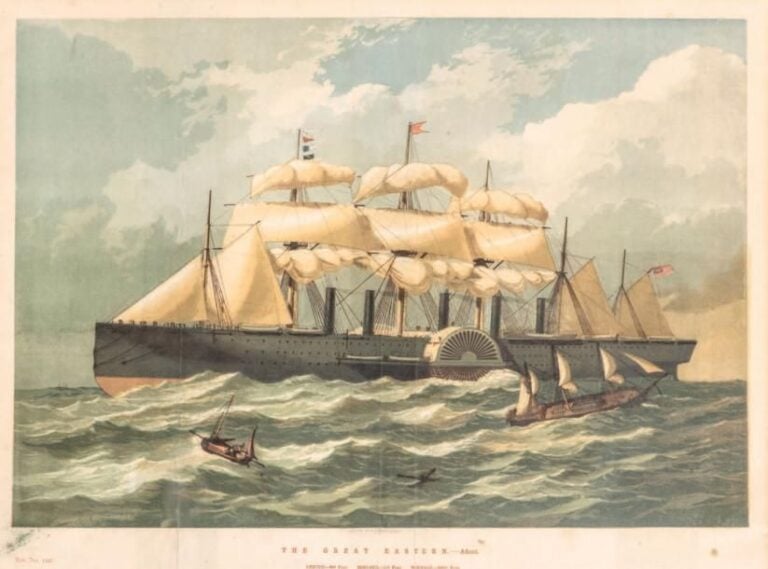 *[Mers et Oceans] Ensemble de deux documents reproduisant le Great Eastern (Une ville flottante