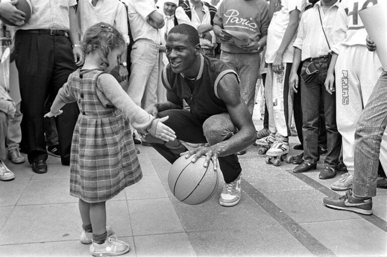 Michael Jordan, Tournée Nike à Paris - 1985 © Denys Clément/L'Équipe 21 août 198
