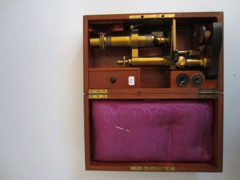 MICROSCOPE NACHET dans son coffret en acajou avec ses optique