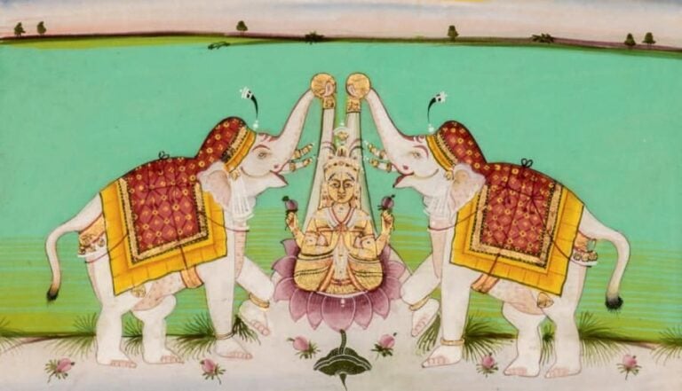 Miniature représentant Gajalakshmi