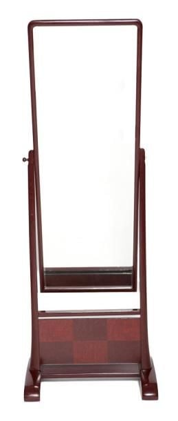 Miroir sur pied avec cadre en bois de couleur marro
