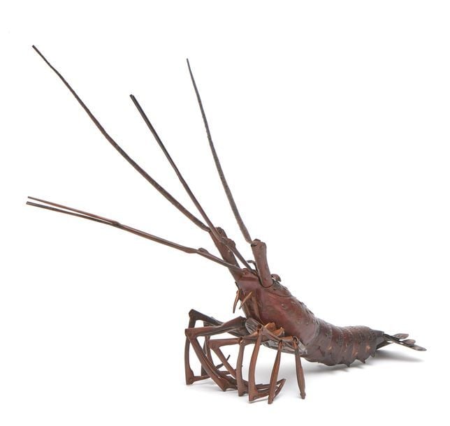 Modèle en feuille de cuivre d'une langouste du Japon (Ise'ebi), dont toutes les parties sont amovible