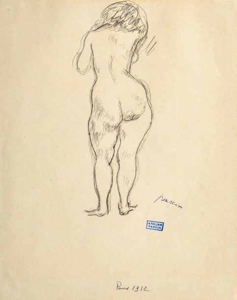 Modèle,vue de dos, Paris, 1912