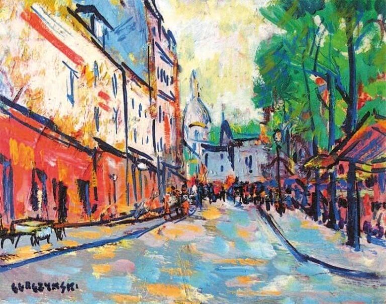 Montmartre Huile sur carton Signée en bas à gauche 30 x 27 cm