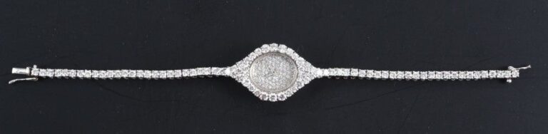 Montre bracelet de dame «Rivière brillant» en or blanc 18k (750°/00