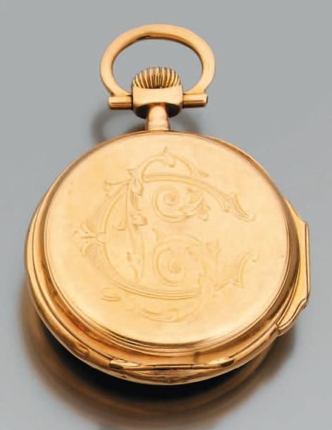 MONTRE DE POCHE en or jaune monogramm