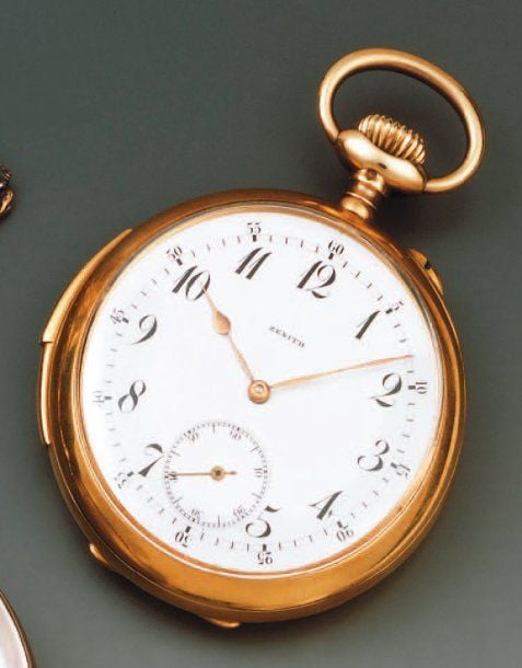 Montre de poche ronde, à remontoir en or jaune un