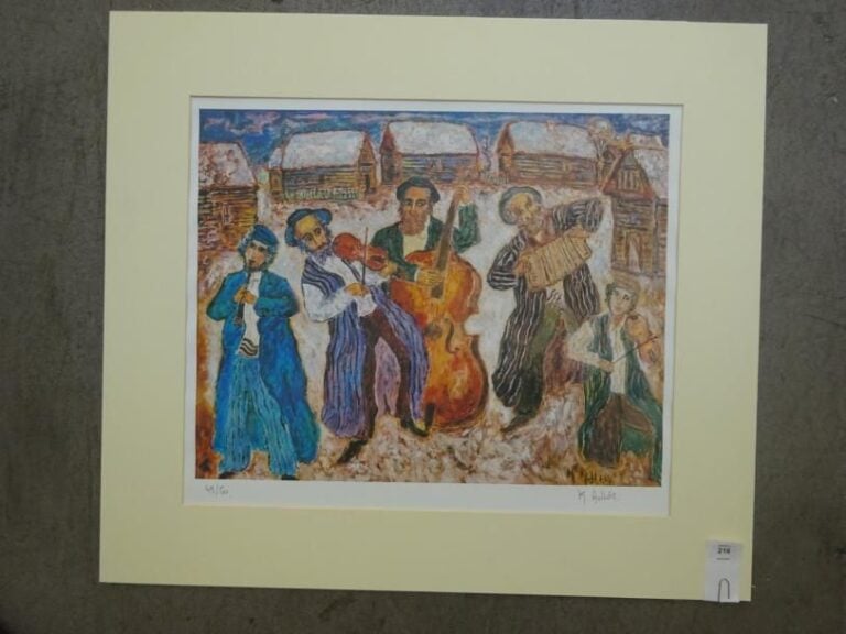 Musiciens en Russie Lithographie, signée en bas à droite Numérotée 49/50 en bas à gauche 37 x 54 cm