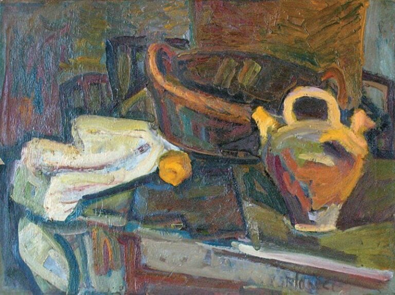 Nature morte (1947) Huile sur toile Signée en bas à droite, titrée et datée au dos 39,5 x 55,5 c