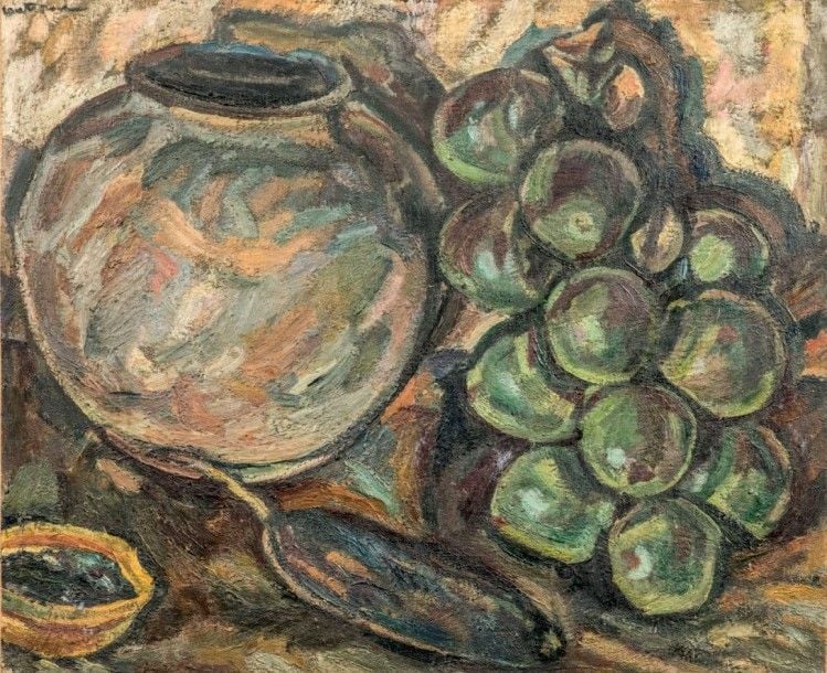 Nature morte à la jarre et au raisin