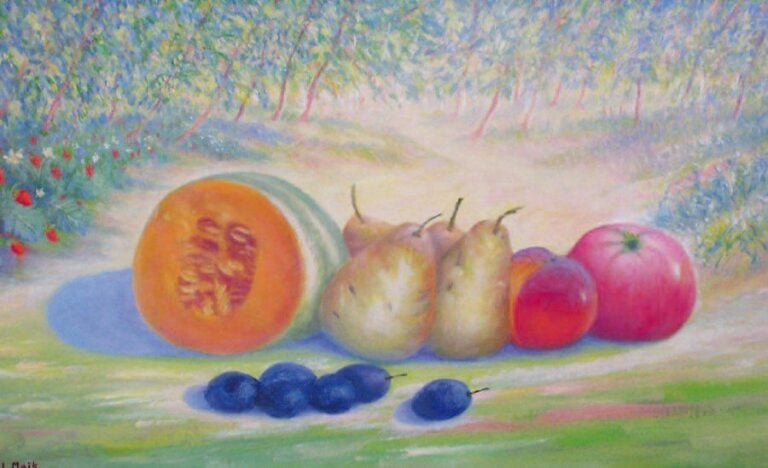 Nature morte au melon (1976) Huile sur toil