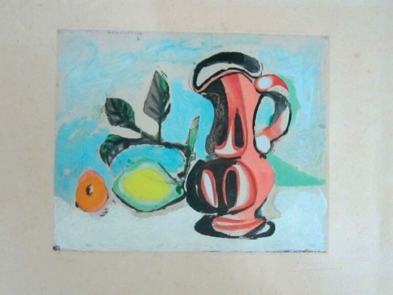 NATURE MORTE AU PICHET ET CITRON