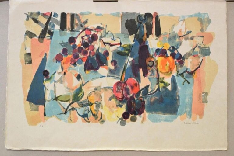 Nature morte aux fruits Lithographie sur japon nacré, signée en bas à droite et justifiée