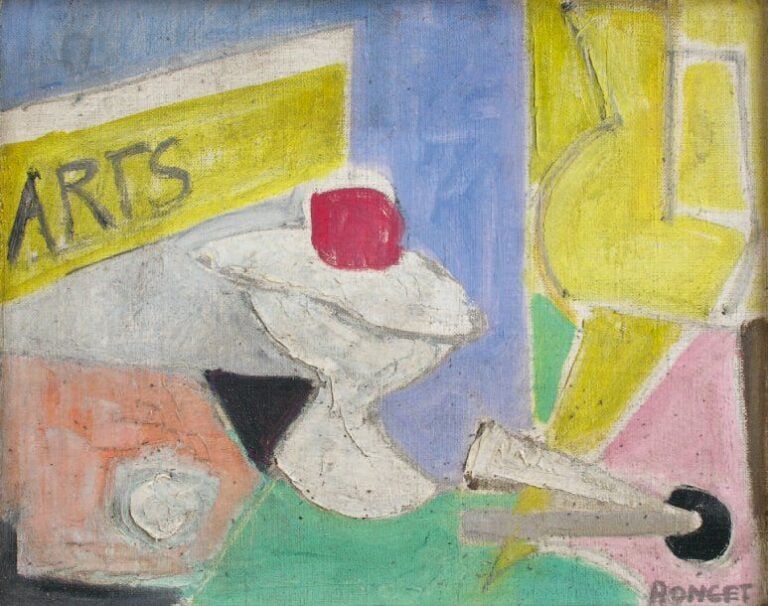 Nature morte Signée en bas à droite Contre signée au dos 47 x 38,5 cm