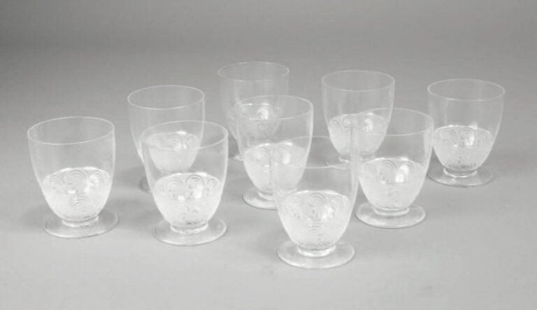 Neuf verres « Faverolles» (1930