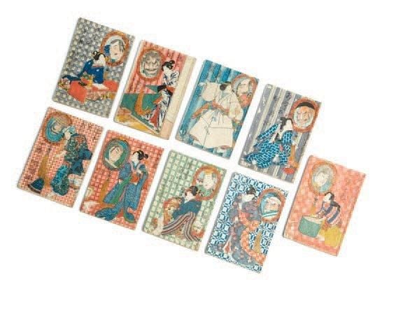 Neuf volumes du roman érotique Insho Kaikoki, écrit par Renren Sanni