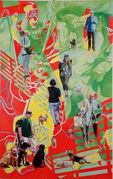 New York composition 9, 2017, (référence à la «Chasse au lion» 1621 de Rubens)