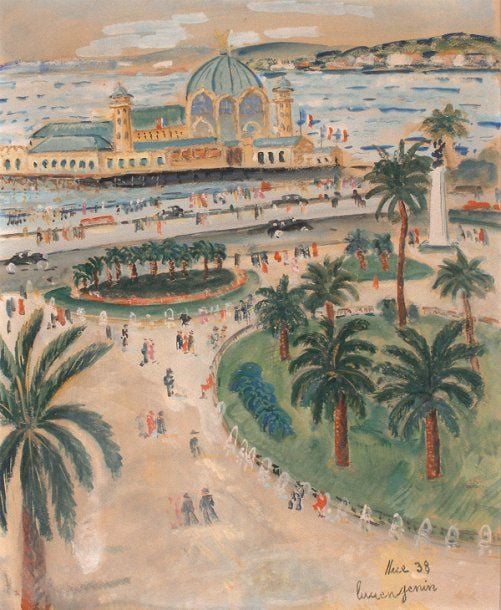« Nice, 1938 » Gouache, signée en bas à droit