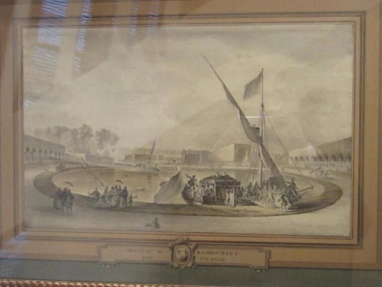 Nicolas Ozanne "Chateau de Rambouillet", encre et lavis
