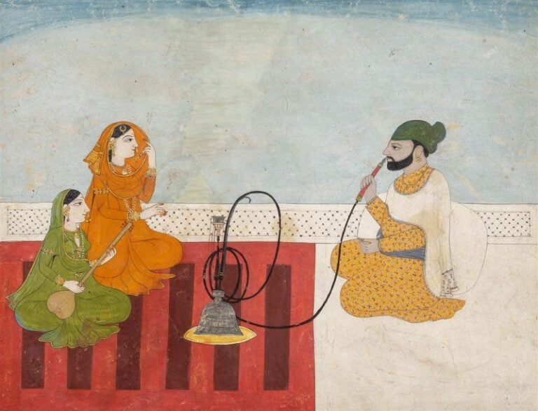 Noble fumant la huqqa