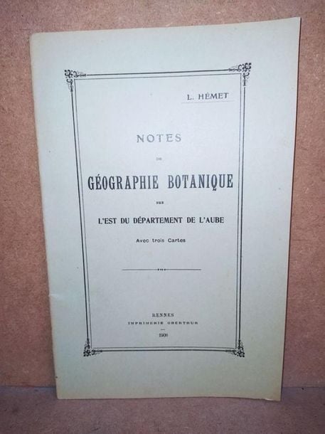 Notes de géographie botanique sur l'Est du de?partement de l'Aub