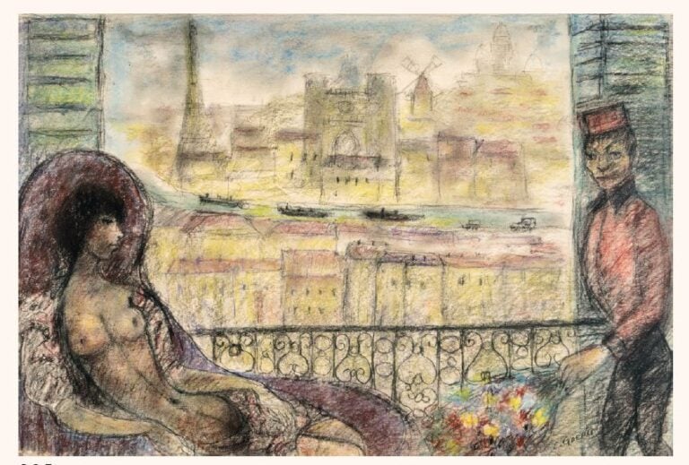Nu à la fenêtre ouverte sur Paris