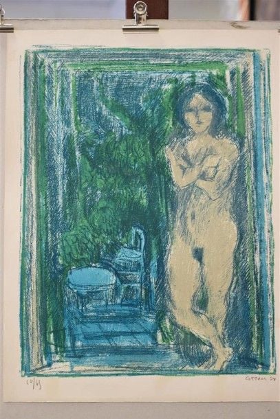 Nu féminin, 1974 Lithographie Justifiée en bas à gauche 60/95 Contresignée et datée en bas à droite 58 x 44 cm