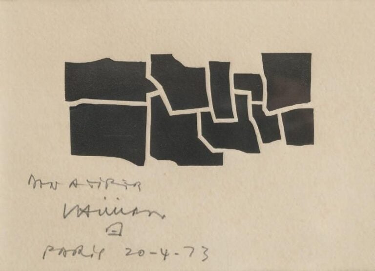 Oin-Hatz I Gravure, signée en bas à gauche, dédicacée, située Paris et datée 20-4-73 15 x 21 cm
