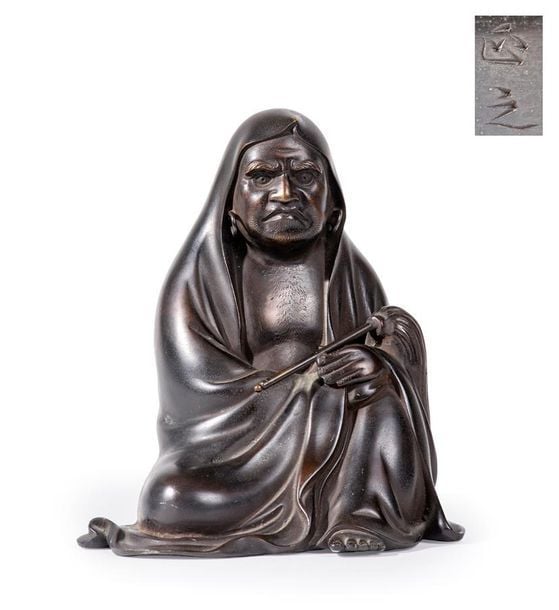 OKIMONO EN BRONZE A L'EFFIGIE DE DARUMA