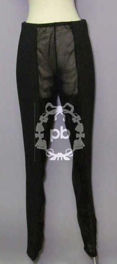 PAIRE de LEGGING partiellement transparente en jersey viscose et voile polyamide noir (TS/M)