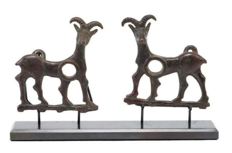 Paire de psalia de mors au bouqueti