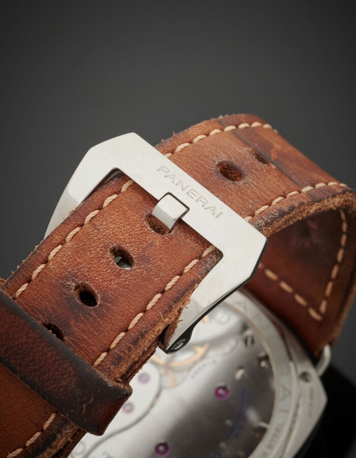 PANERAI - BRACELET MONTRE de forme coussin, modèle "Radiomir Californie" en aci…