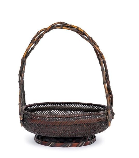 PANIER DE BAMBOU VANNE, USUBATA POUR L'IKEBANA