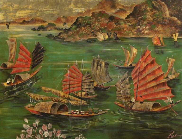 PANNEAU DE BOIS LAQUE PAR LÊ THY (1919-1961)