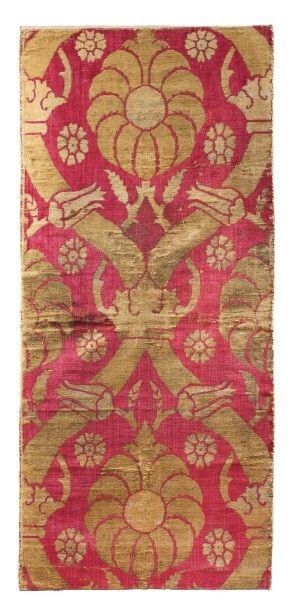 Panneau de velours Ottoman à décor rouge et or