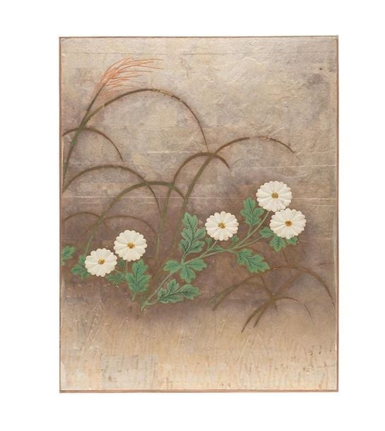PANNEAU PEINT DE FLEURS EPANOUIES