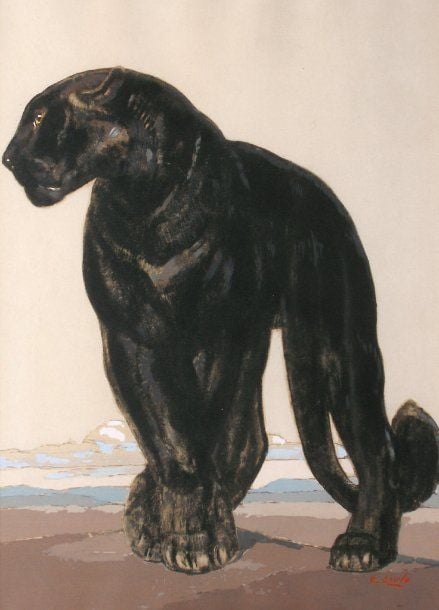 « Panthère noire debout » (