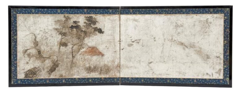 Paravent à deux feuilles byobu pour salon de th