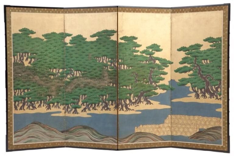 Paravent à quatre feuilles (byobu