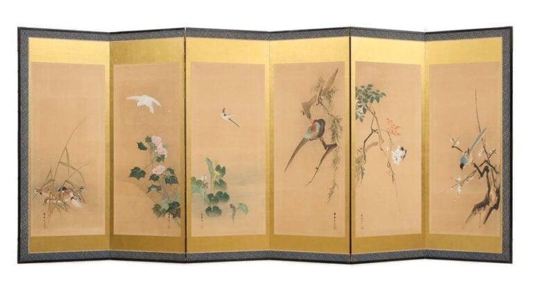 PARAVENT A SIX FEUILLES, BYOBU
