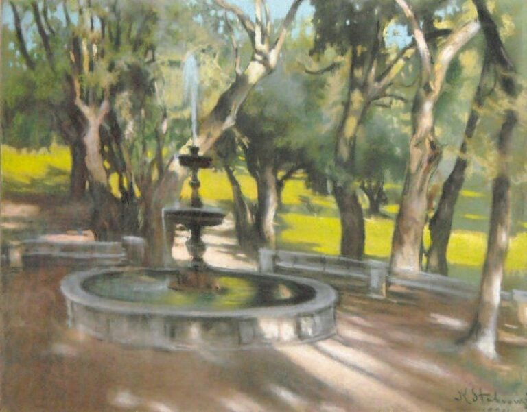 Parc (1911) Gouache Signée et datée en bas à droite 49 x 67 cm