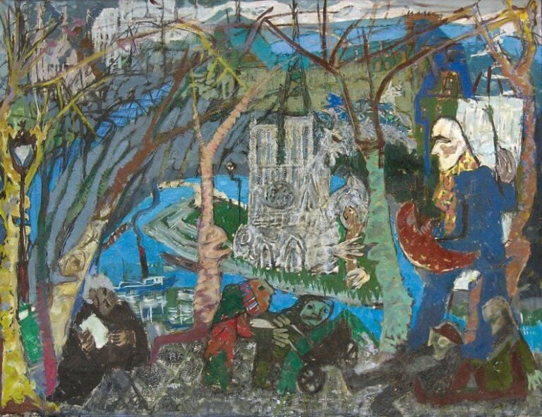 Paris Huile sur toile Signée en bas à gauche, contresignée et titrée au dos 114 x 147 cm