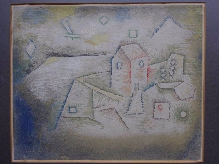 Paul KLEE (d'après) Country House in the North Sérigraphie Non justifiée Cachet sec en bas à droite 36 x 43 cm