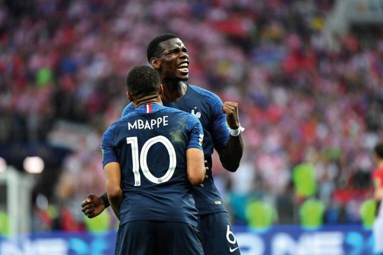 Paul Pogba, Kylian Mbappé, France-Croatie - Coupe du monde 2018 © Pierre Lahalle/L'Équipe 15 juillet 201