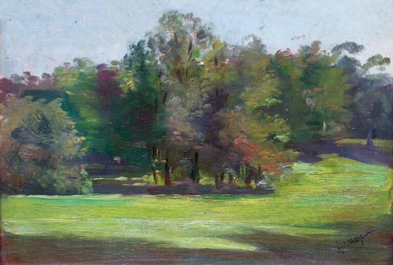 Paysage aux arbres Huile sur pannea