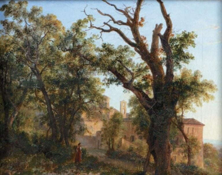 «Paysage d'Italie» Huile sur toile Monogrammée et datée 06 en bas à gauche