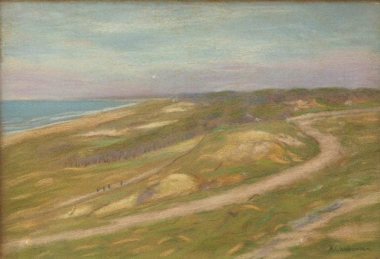 Paysage de Bretagne Pastel, signé en bas à droite 37 x 54 cm